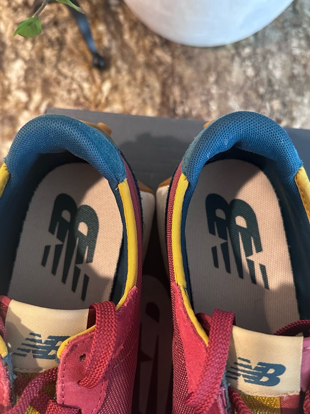 New Balance burgundy, teal & yellow retro runner - Picture 6 of 10